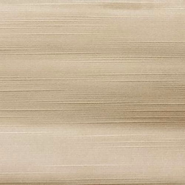 Soft latte-beige fabric swatch with subtle horizontal striations and a gentle sheen