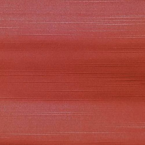 Warm red fabric swatch with fine horizontal striations and a smooth weave