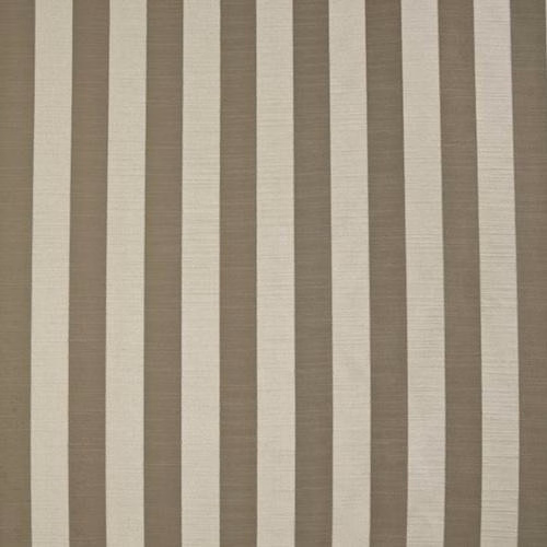 Vertical latte and cream striped fabric swatch with a matte woven texture
