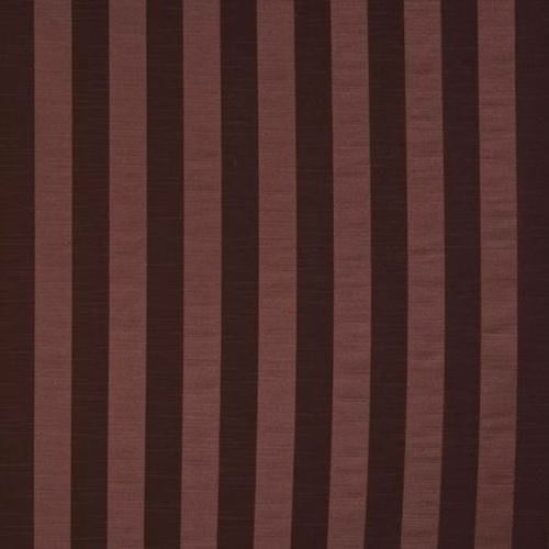 Vertical raspberry and dark wine-brown stripes on a smooth woven fabric swatch
