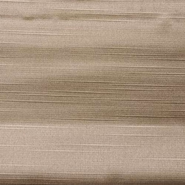 Soft taupe striped fabric swatch with fine tonal horizontal bands