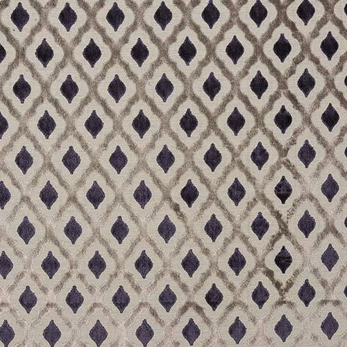 Small aubergine diamond motif on an ivory woven ground