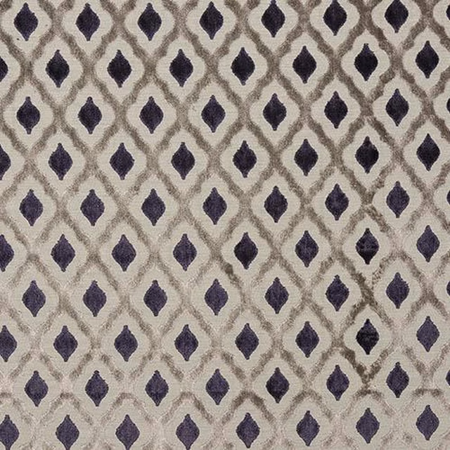 Small aubergine diamond motif on an ivory woven ground