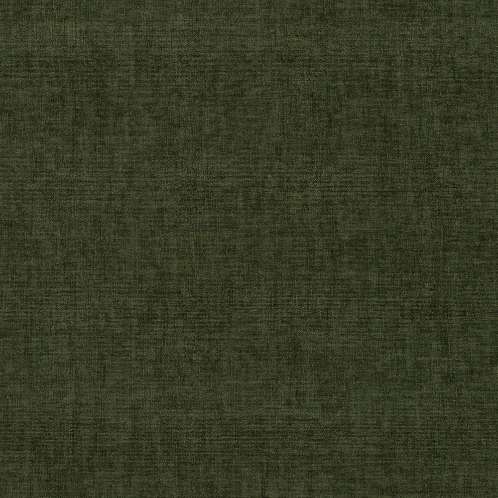 Dark moss green plain woven fabric with a subtle textured surface