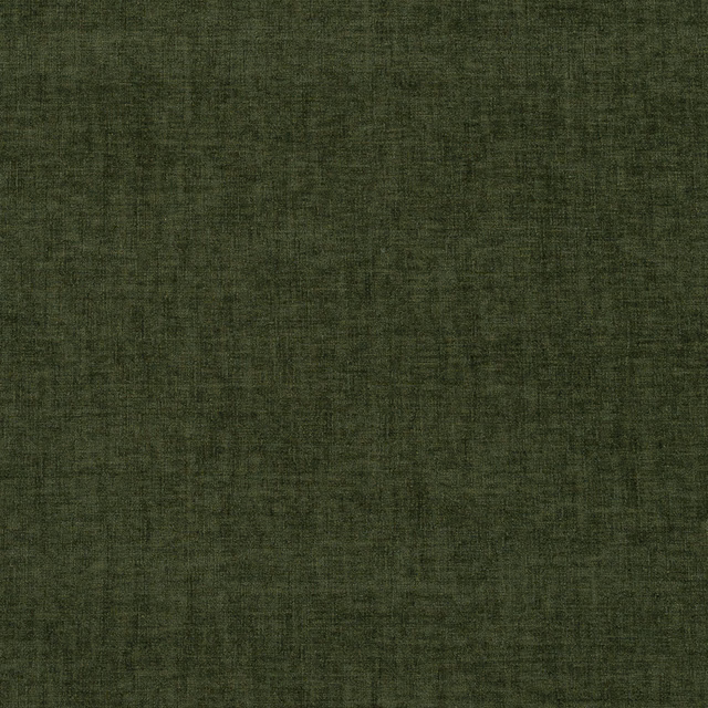 Dark moss green plain woven fabric with a subtle textured surface