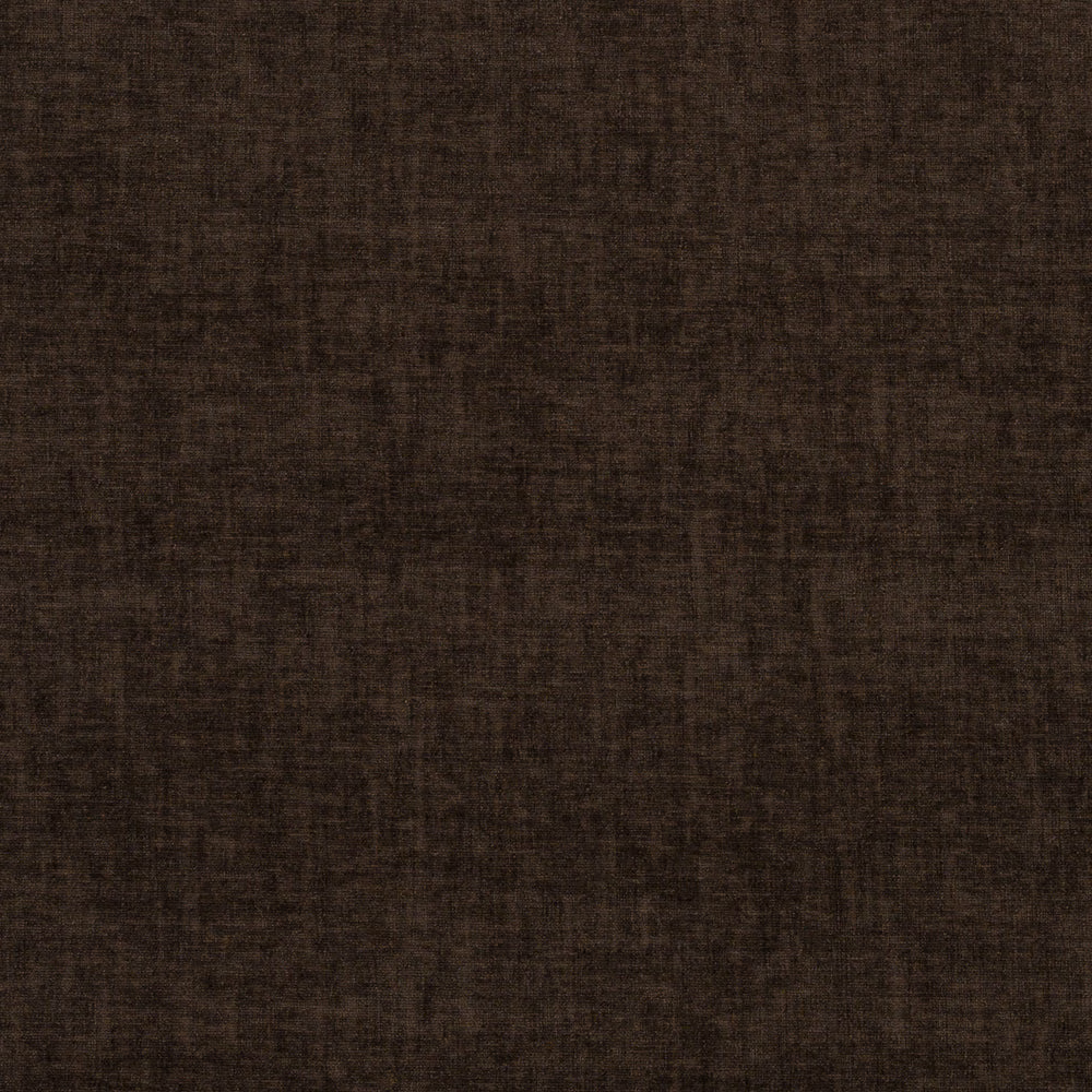 Close-up of deep chocolate brown plain-woven fabric with a subtle linen-like texture