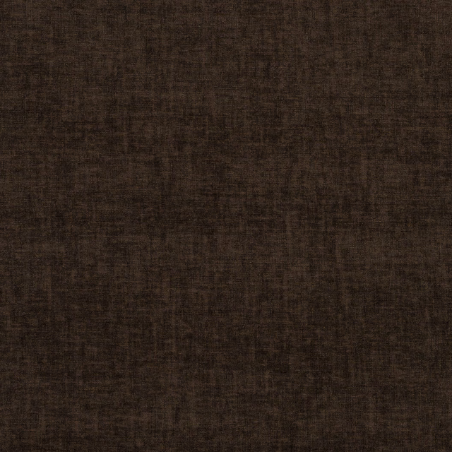 Close-up of deep chocolate brown plain-woven fabric with a subtle linen-like texture