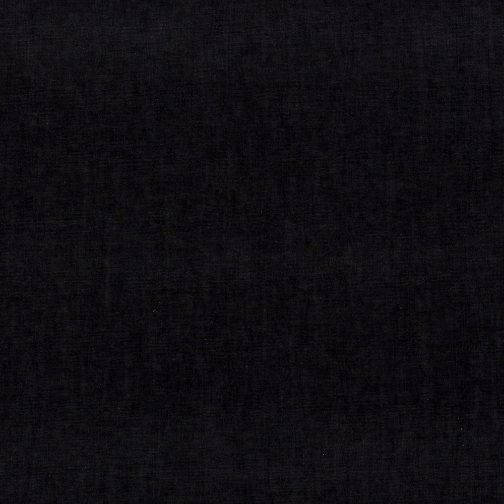 Close-up of a soft charcoal-black woven fabric with a subtle plain texture