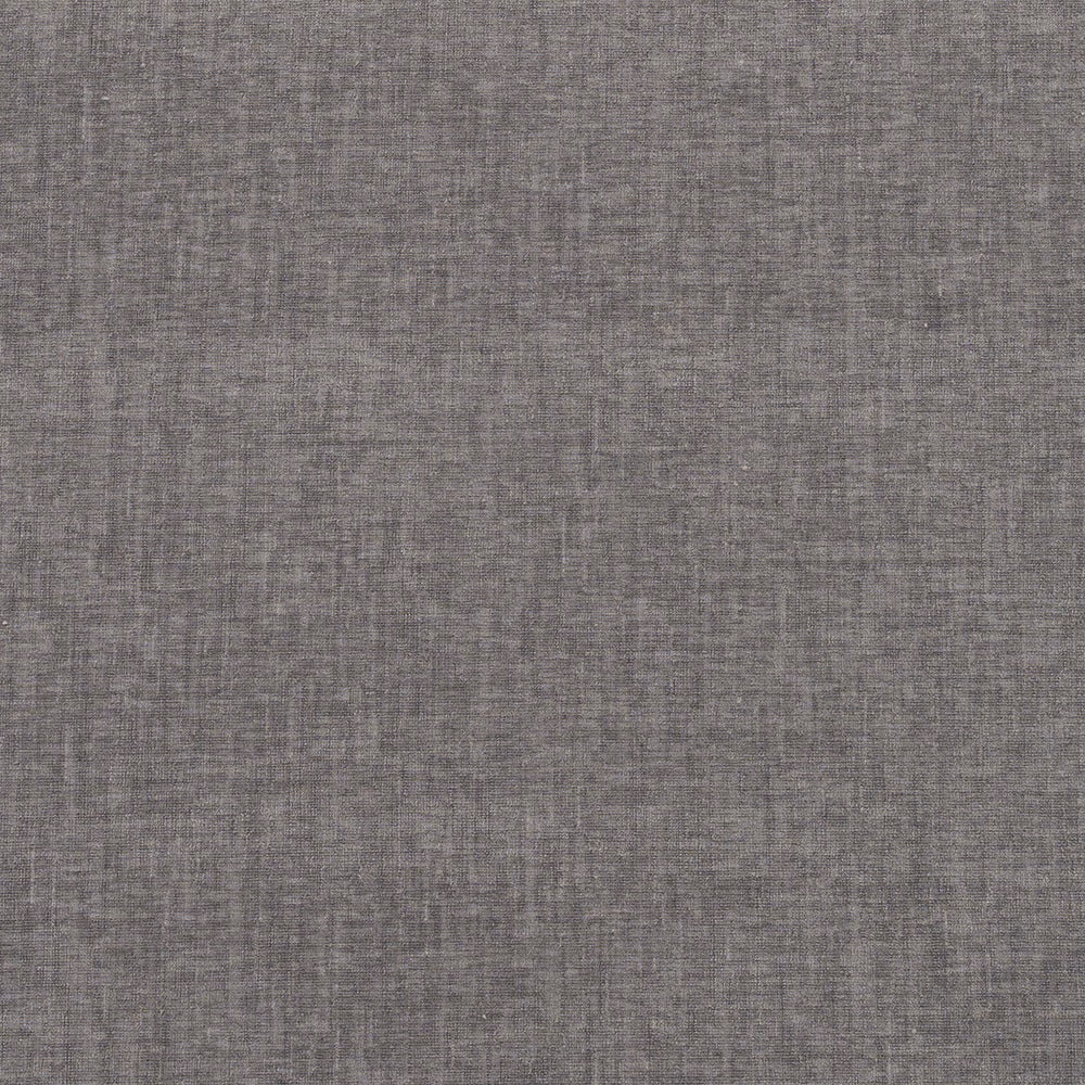Close-up of a soft stone-grey plain woven fabric with fine linen-like texture