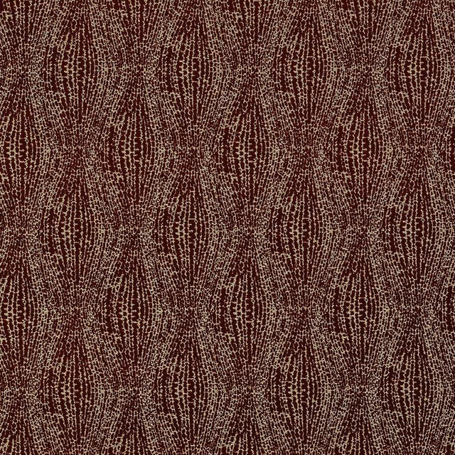 Deep wine-red patterned fabric with pale flecked geometric motifs and a subtle metallic sheen