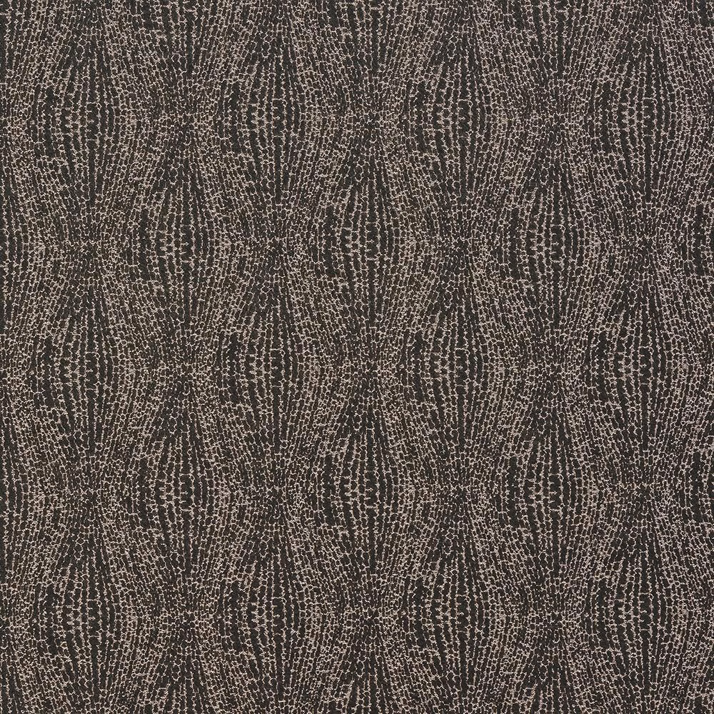 Dark smoky brown patterned fabric with fine pale flecked leaf motif