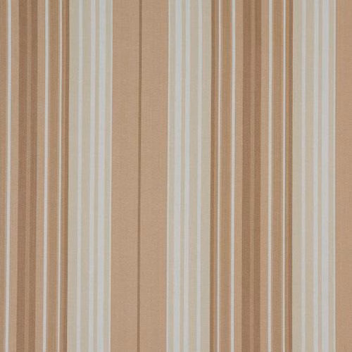 Vertical beige, cream and taupe striped cotton fabric swatch