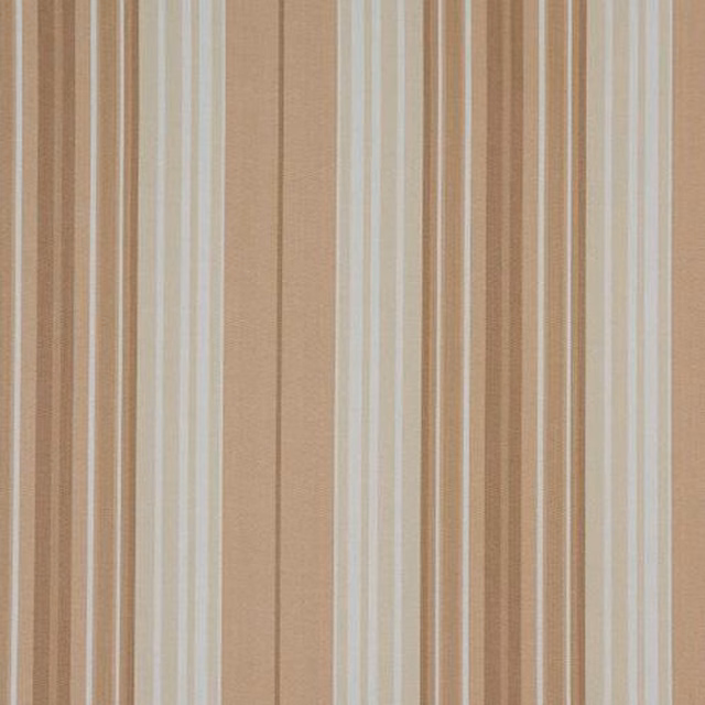 Vertical beige, cream and taupe striped cotton fabric swatch