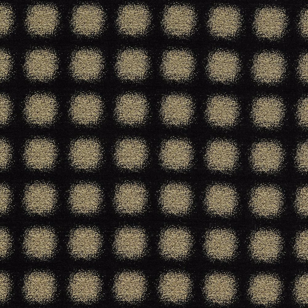Black fabric with a gold-speckled check pattern and soft metallic sheen