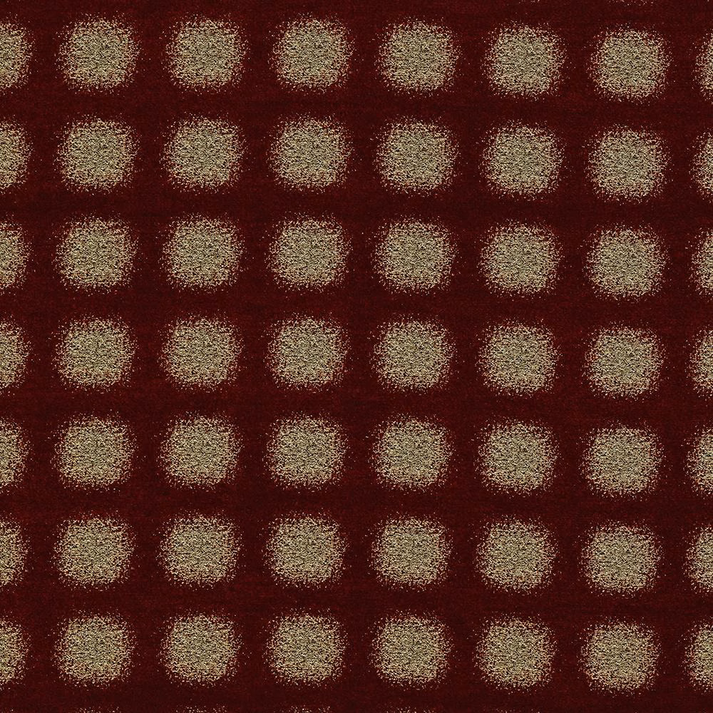 Deep burgundy checked fabric with softly shimmering gold square motifs