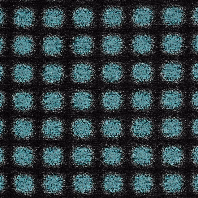 Teal square check fabric on a dark black ground with subtle textured weave