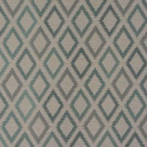 Soft duck egg diamond lattice fabric on a pale warm ground