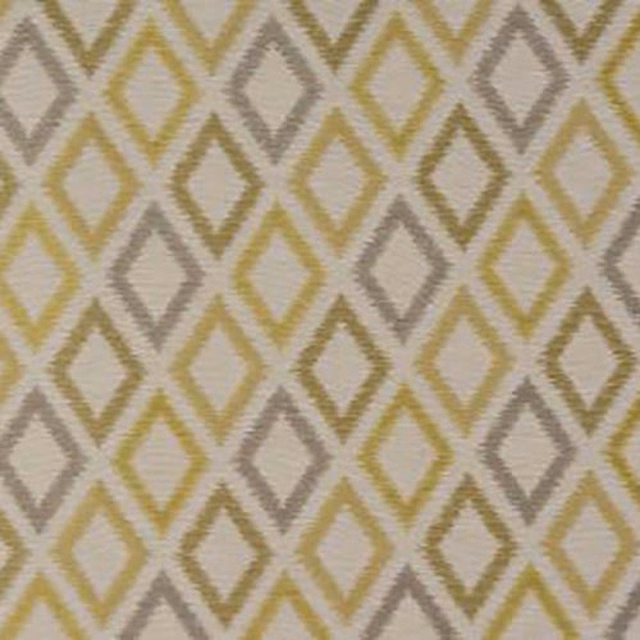 Olive and taupe diamond trellis fabric on a pale ground