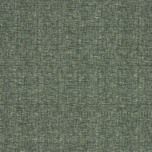Close-up of a muted emerald green woven fabric with fine textured flecking
