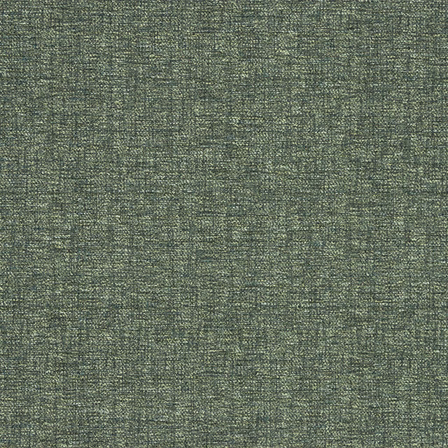 Close-up of a muted emerald green woven fabric with fine textured flecking