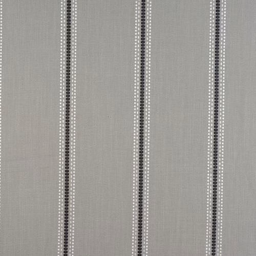 Silver-grey striped fabric with narrow dark dotted lines and white pinstripes