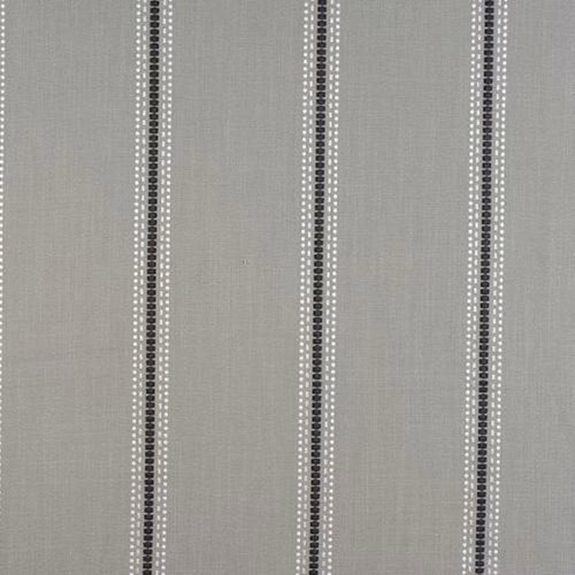 Silver-grey striped fabric with narrow dark dotted lines and white pinstripes
