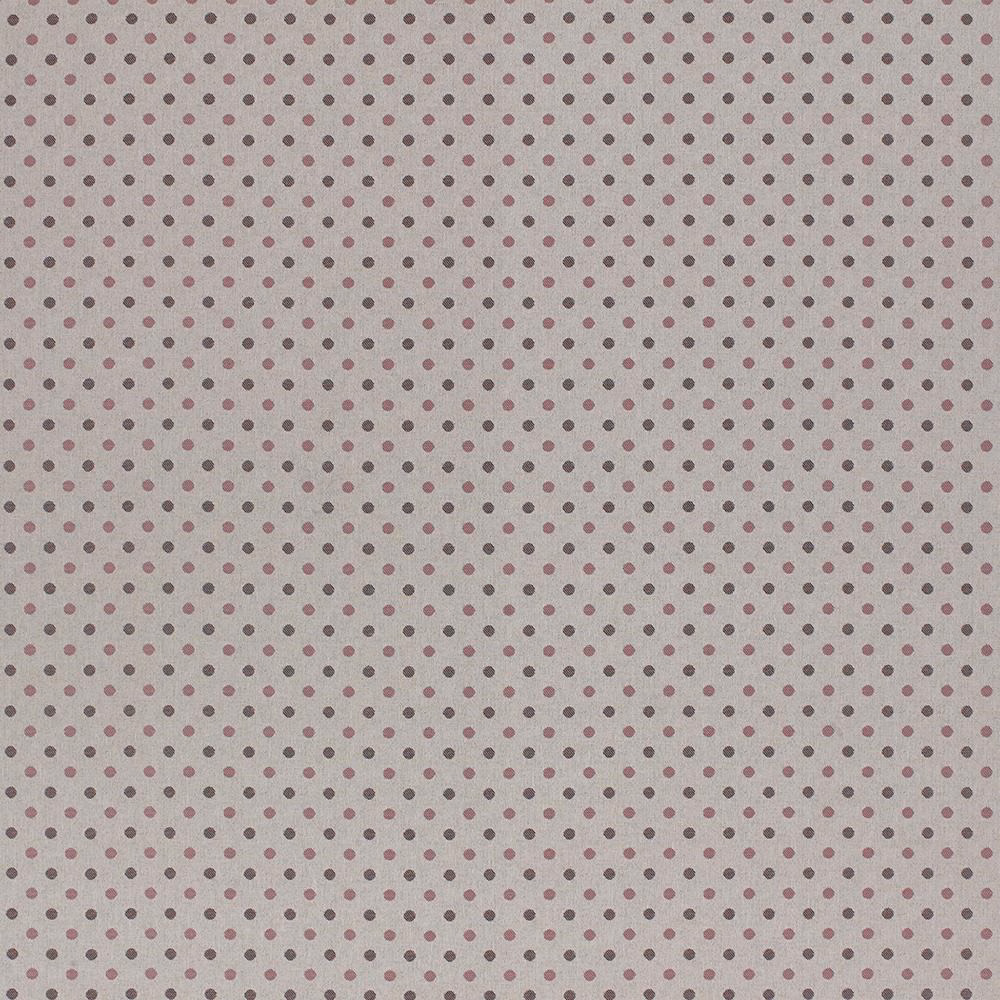 Pale fabric swatch with small muted berry-pink polka dots