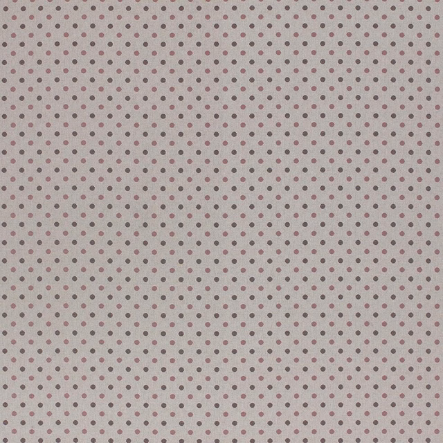 Pale fabric swatch with small muted berry-pink polka dots