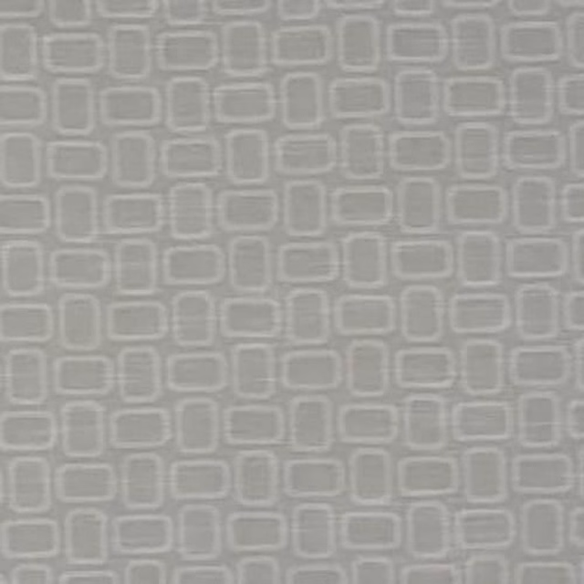 Pale dove-grey geometric fabric with small rounded rectangle motifs