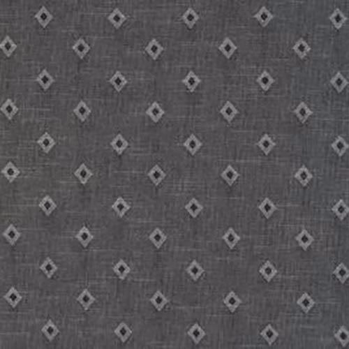 Charcoal grey cotton fabric with small diamond motifs and pale accents