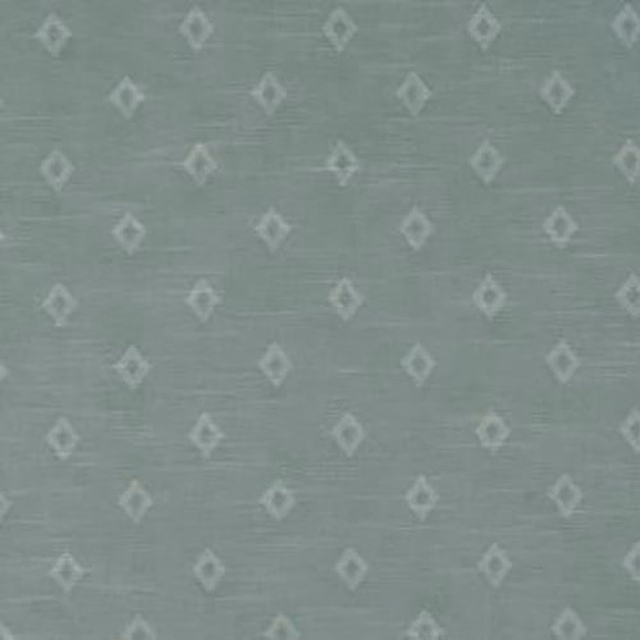 Soft duck-egg teal cotton fabric with small pale diamond motif
