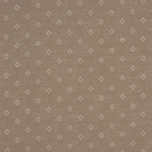 Warm oatmeal beige cotton fabric with small diamond motif and subtle woven texture