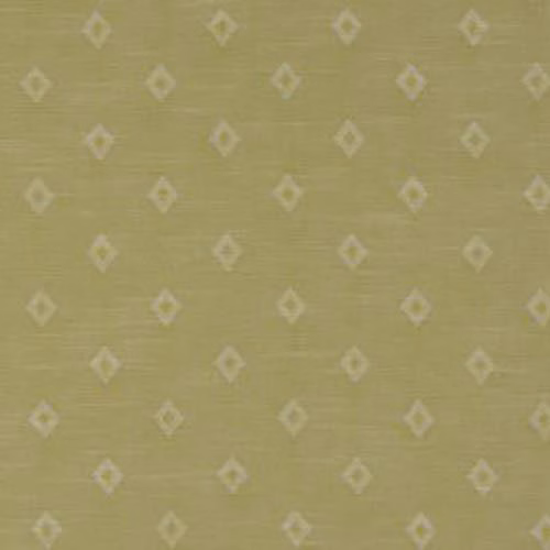 Muted ochre cotton fabric with small pale diamond motifs