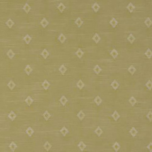 Muted ochre cotton fabric with small pale diamond motifs