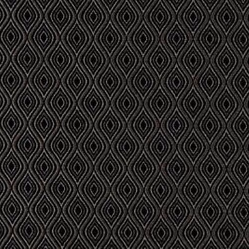 Close-up of a black and grey nested diamond geometric fabric swatch