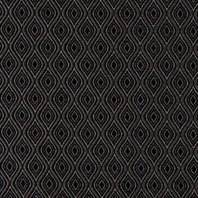Close-up of a black and grey nested diamond geometric fabric swatch