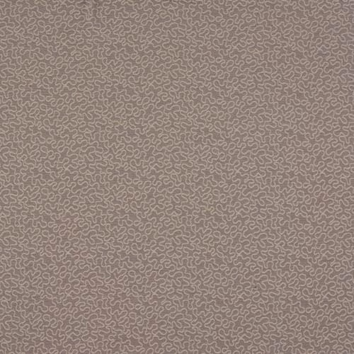 Taupe fabric swatch with a small abstract squiggle pattern and soft heathered tone
