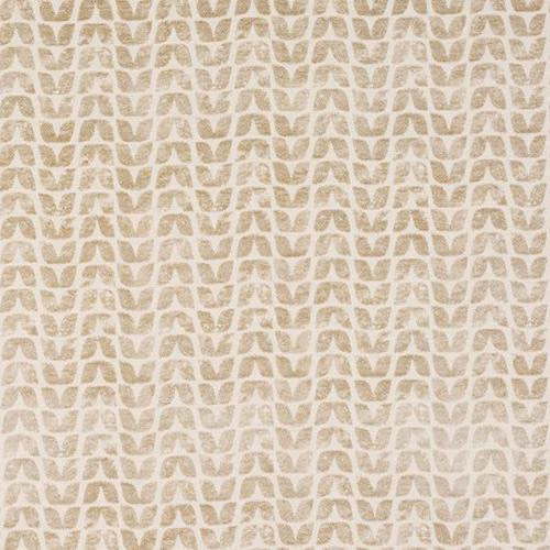 Close-up of a cream-beige textured fabric with small repeating pebble motif