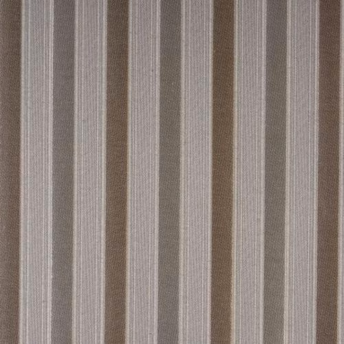Vertical taupe and dove-grey striped fabric swatch with a softly textured weave