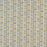 Geometric cotton fabric with teal, mustard and grey vertical dash stripes