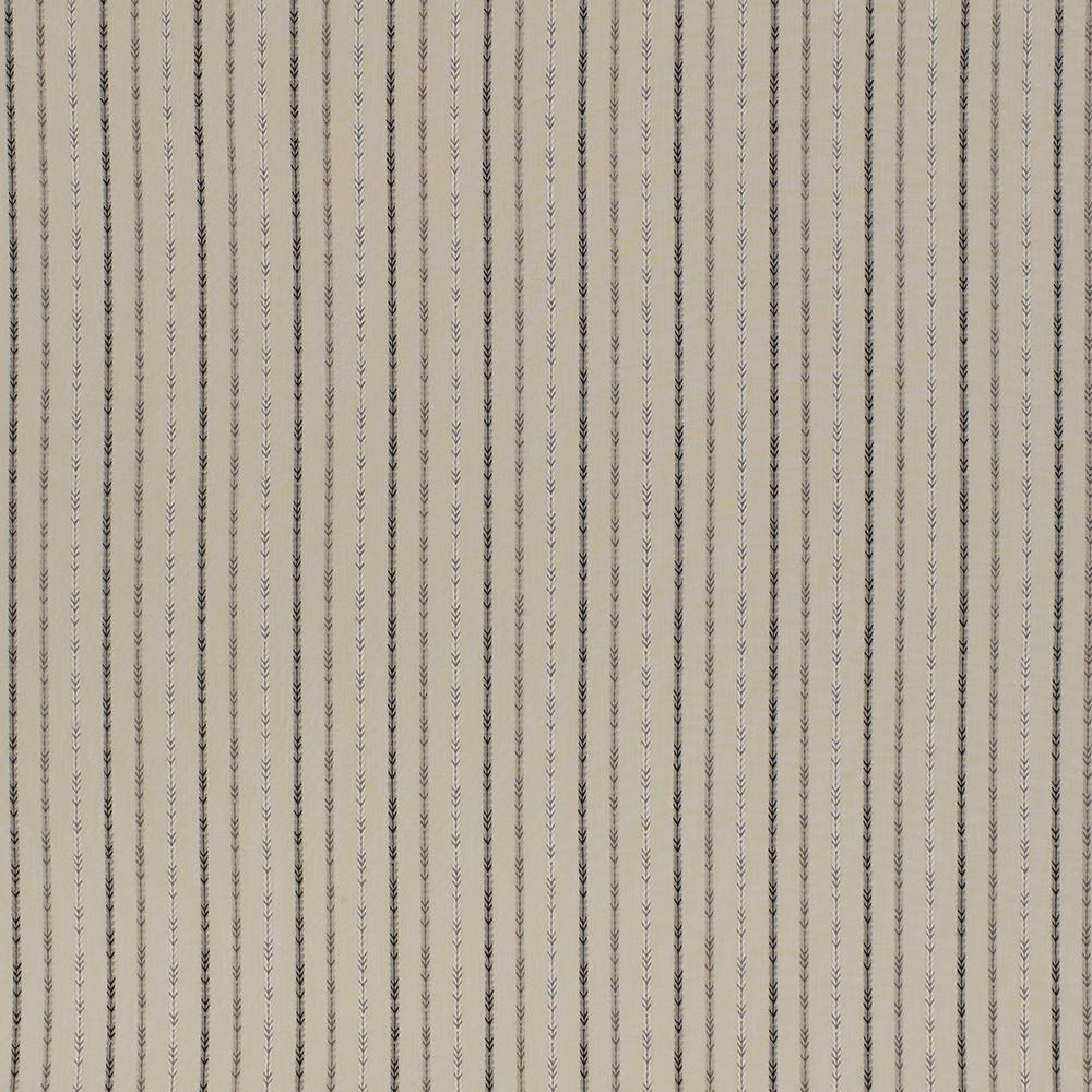 Pale fabric with fine vertical charcoal leaf stripe on a light ground