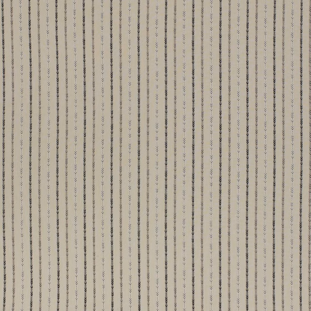 Pale fabric with fine vertical charcoal leaf stripe on a light ground