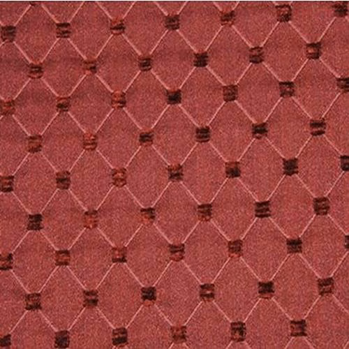 Deep berry-red geometric fabric with small diamond lattice and dark woven nodes