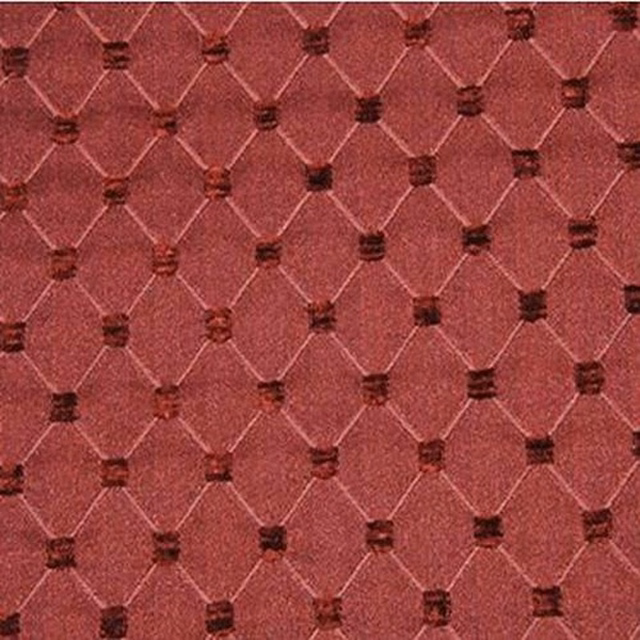 Deep berry-red geometric fabric with small diamond lattice and dark woven nodes
