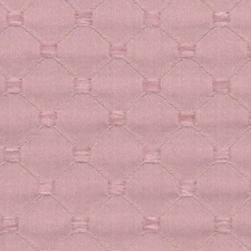 Soft dusty pink geometric fabric with a subtle raised linked pattern