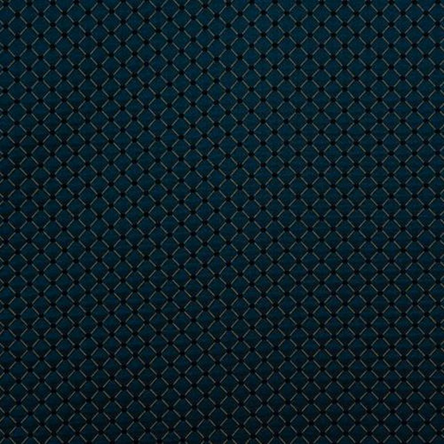 Dark teal geometric fabric with small diamond lattice and soft woven texture