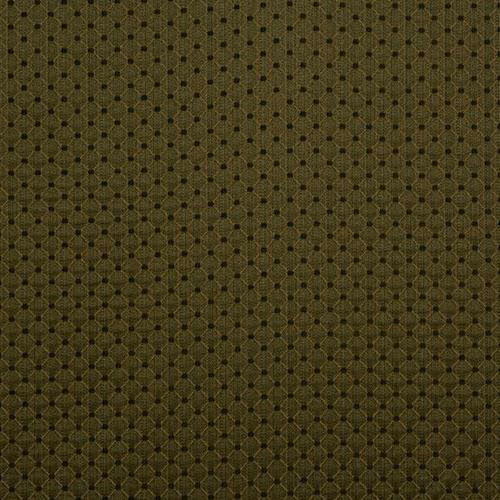 Olive green woven fabric with a fine dotted diamond pattern and textured chenille surface
