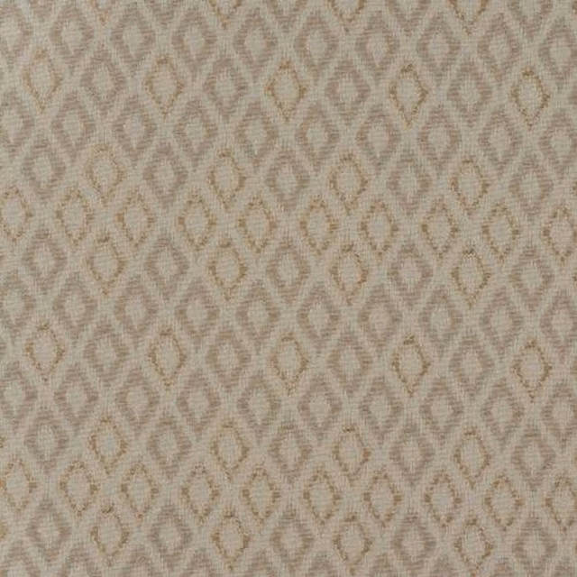 Soft beige geometric fabric with a small diamond lattice weave