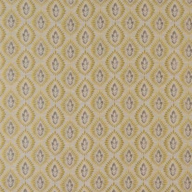 Small olive damask weave with pale leaf motifs on a muted ground