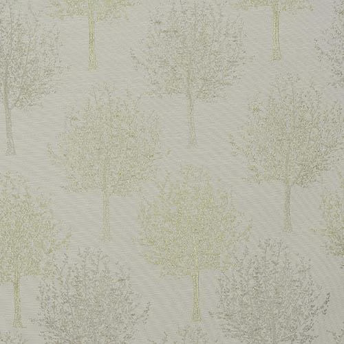 Pale olive abstract fabric swatch with large mottled leaf-like shapes